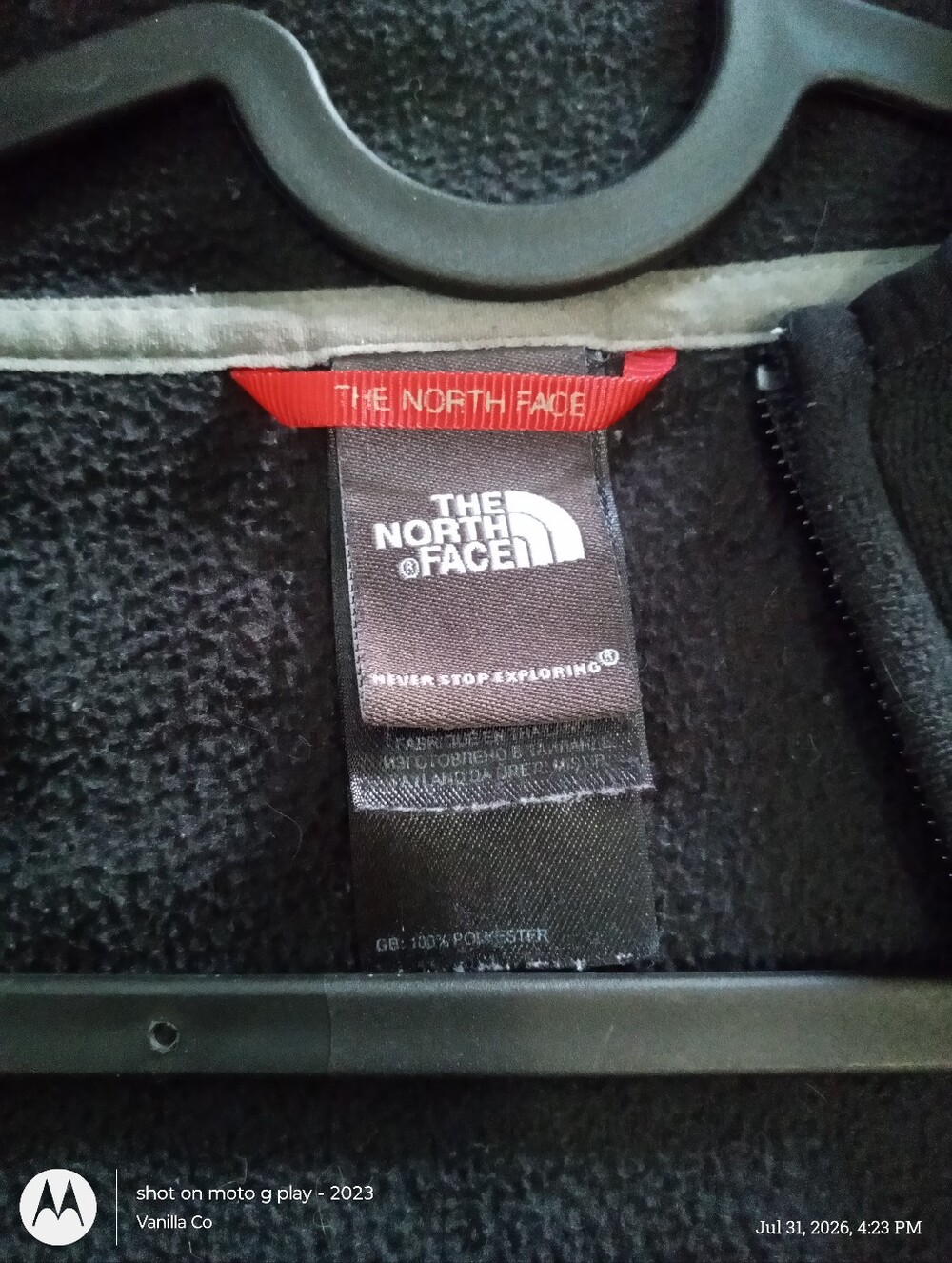The North Face Polartec Classic TKA 100 Hoodie French Terry Black Medium - Picture 6 of 12